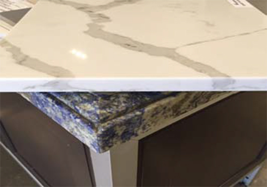 Tecnoquartz and marble countertops - comparison