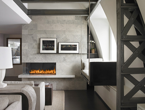 limestone fireplace