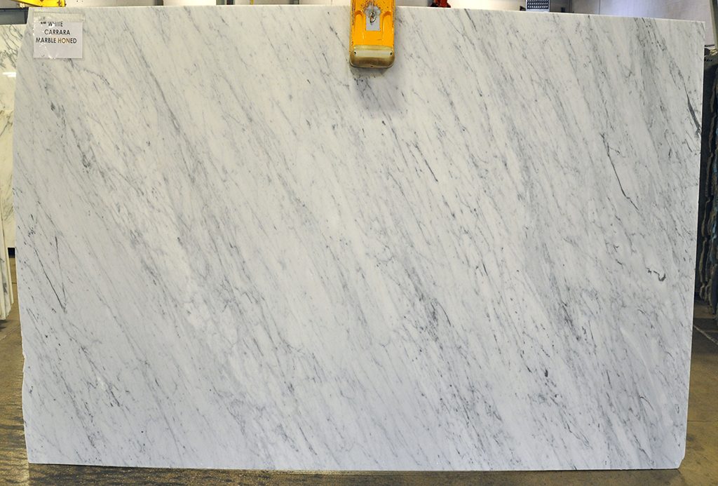 white carrara honed marble slabs