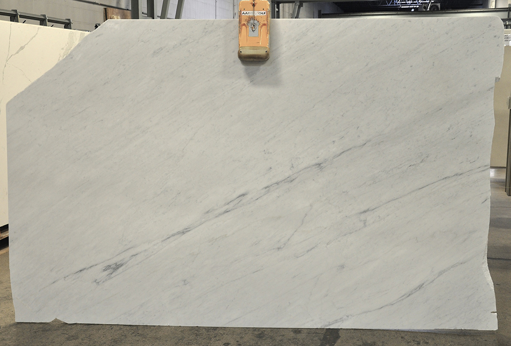 White Carrara honed marble